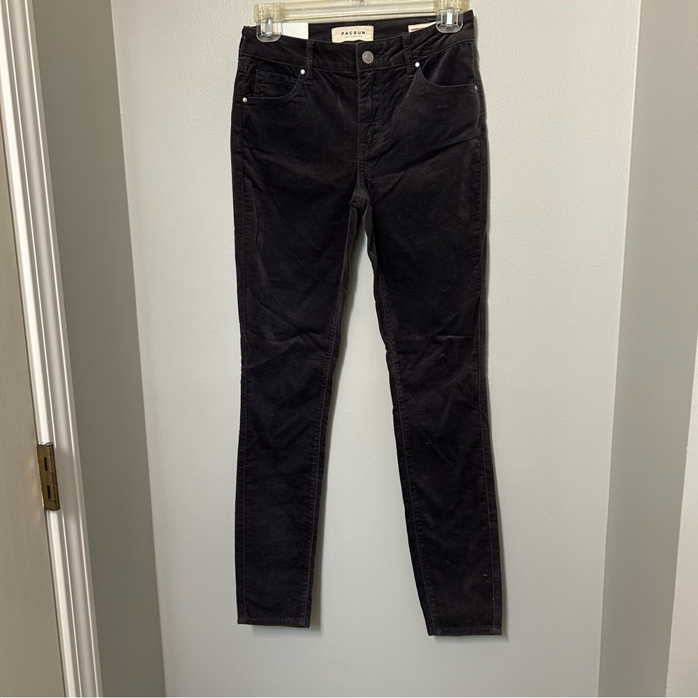 PACSUN Mid-Rise Skinniest Jeans‎ Women's Size 24 Gray Faux Velvet 5-Pocket NWT